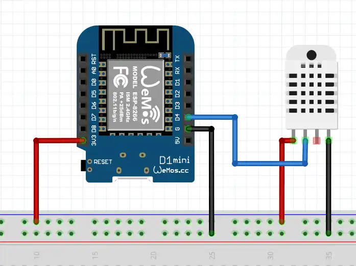 Electrical schema showing how the sensor is wired